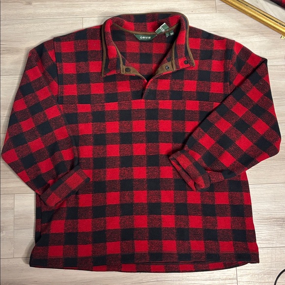 Orvis Buffalo Check Fleece in Red and Black - Picture 1 of 4